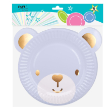 Talerz papierowy Blue Bear 6 sztuk RAVI